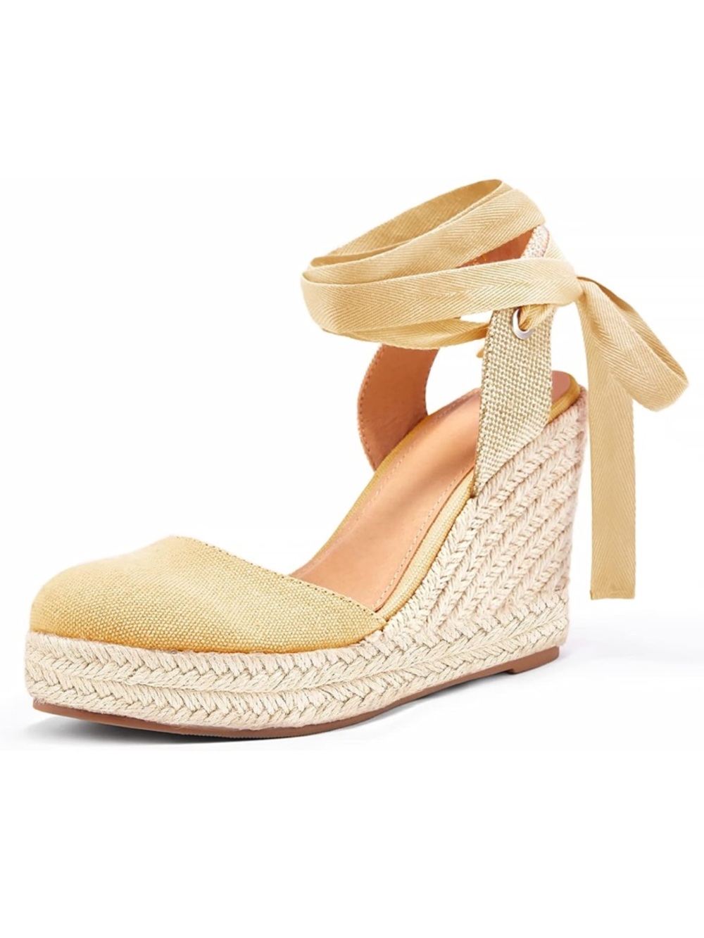 Women’s Camel Espadrille Wedge Sandals